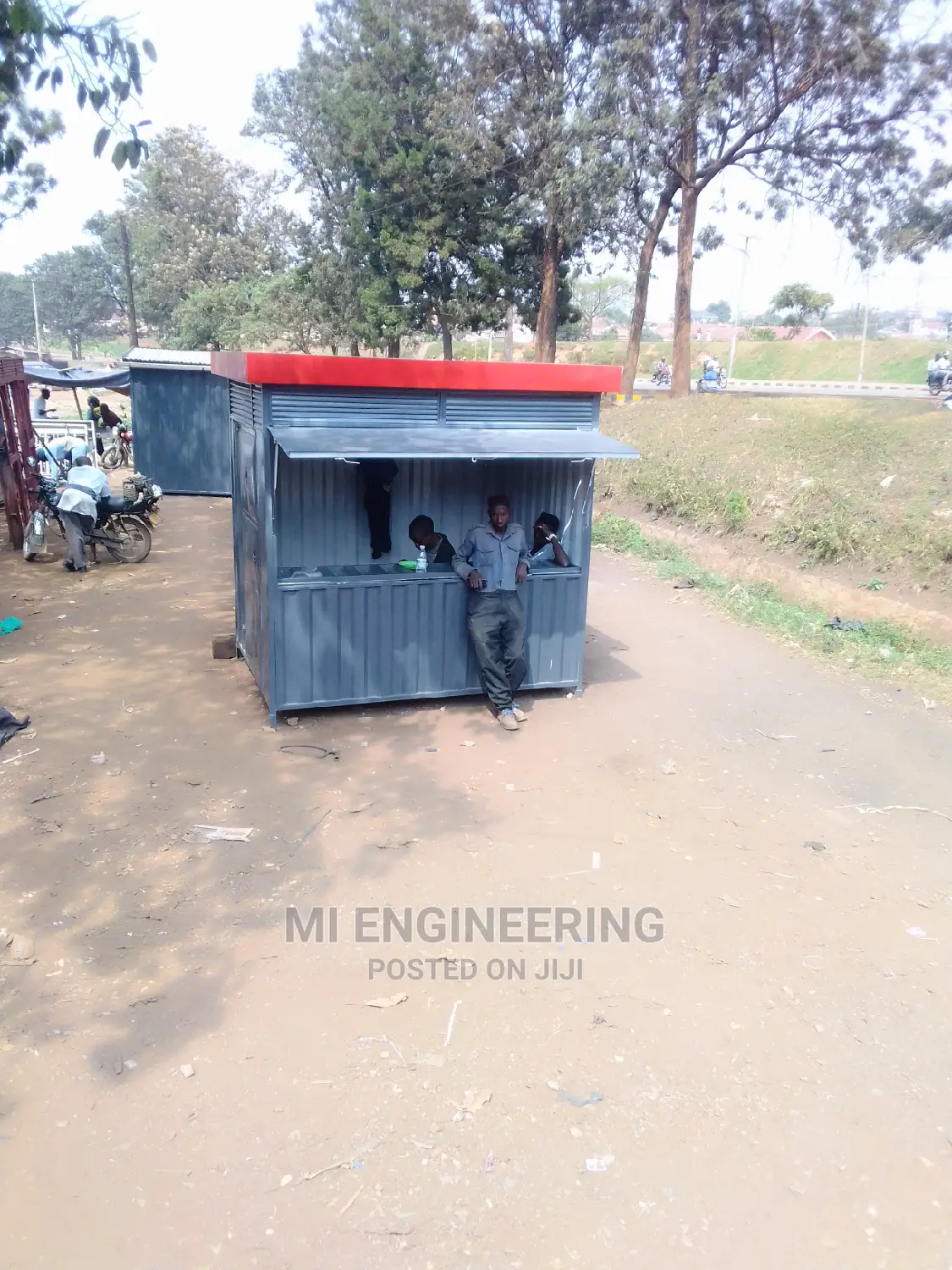 Steel Kiosk With Roller Shutter a Pergola Shade