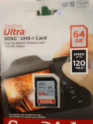 64 GB San Disk Ultra Memory Card for Cameras