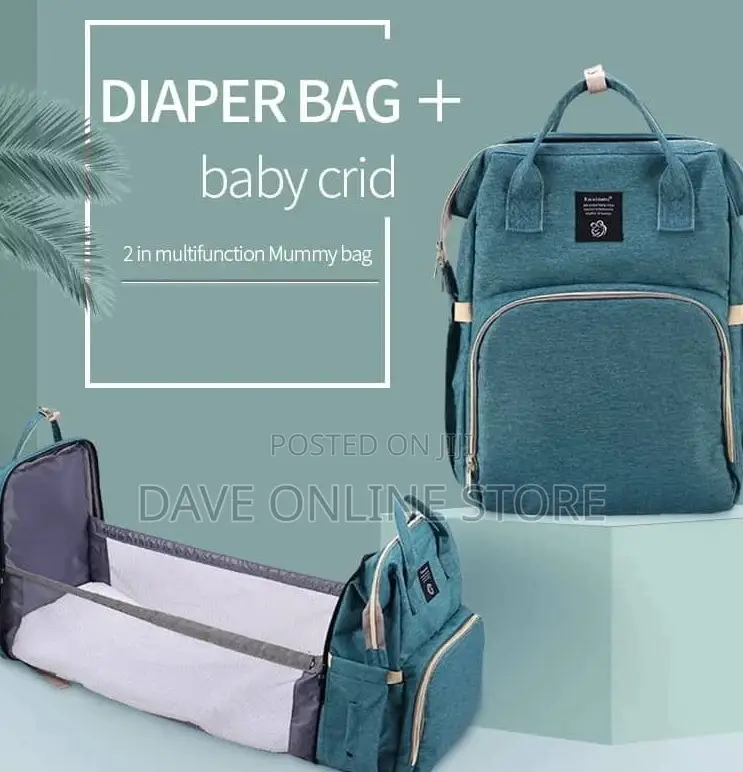 Baby Diaper Bag and Baby Crib