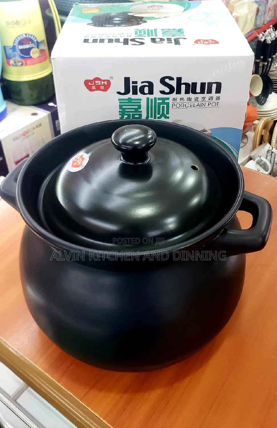 Ceramic Black Casserole Clay Pot With Lid