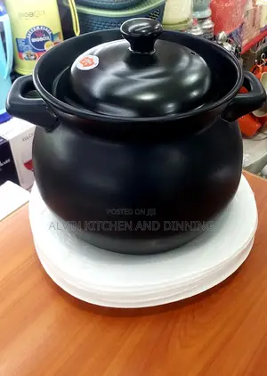 Ceramic Black Casserole Clay Pot With Lid