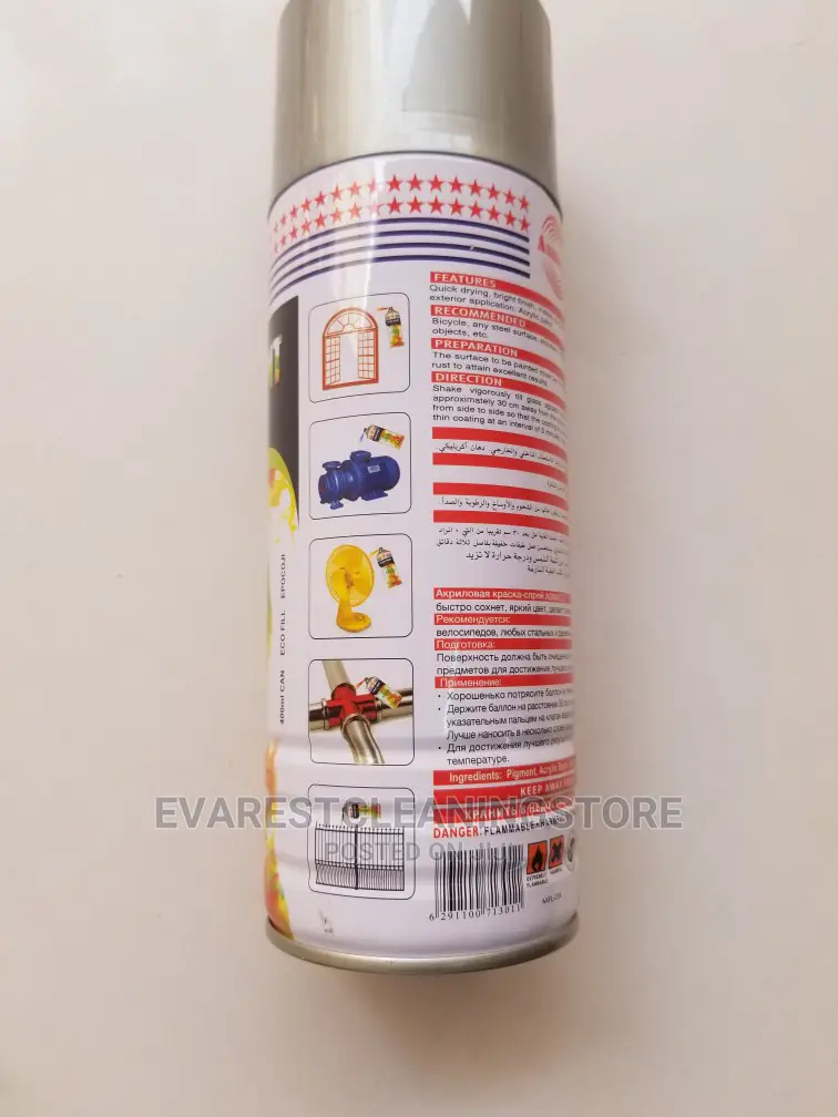 Spray Paint Asmaco Siliver, Red, Blue, Yellow Grey