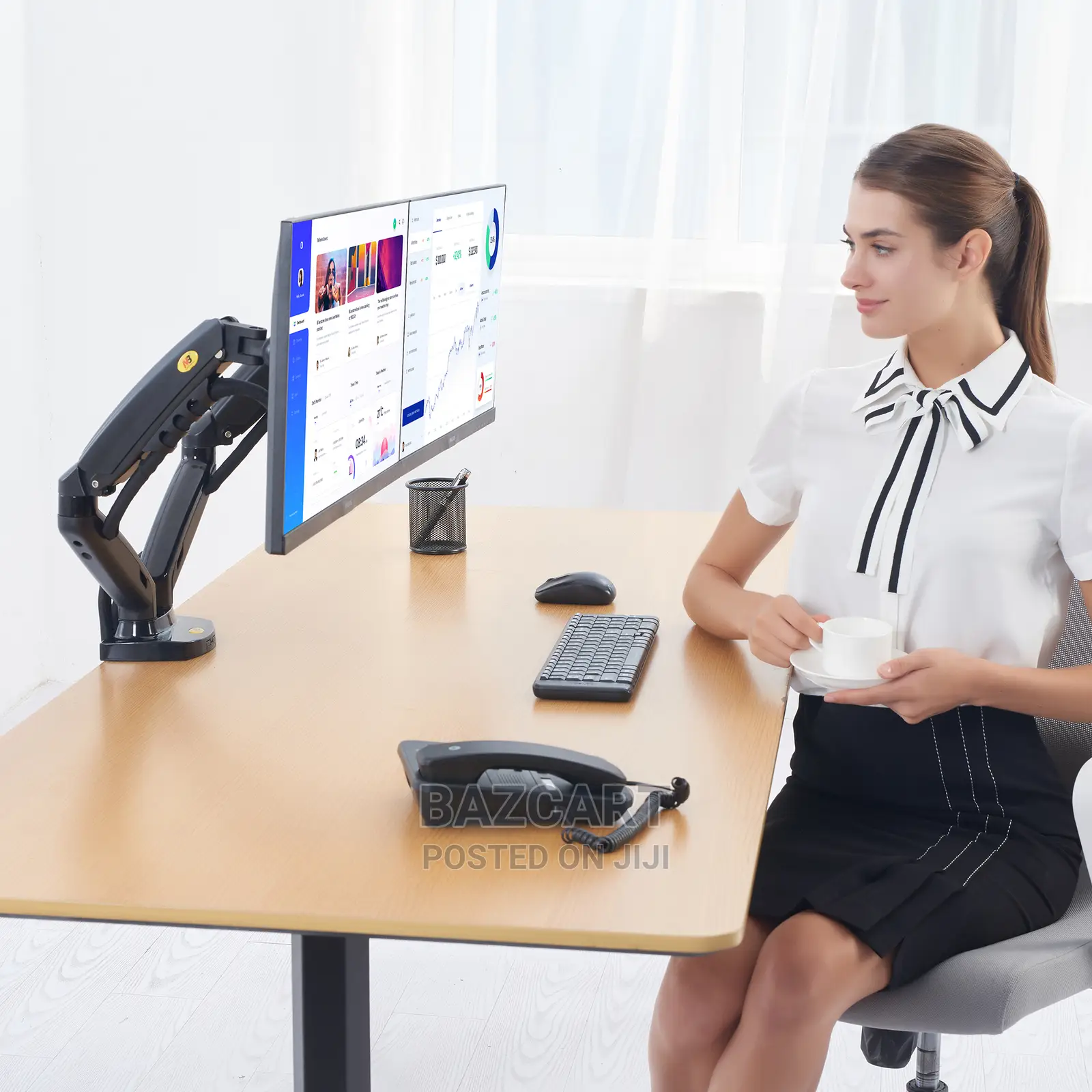 Dual Screen Monitor Flexible Mount 17-27 Inch