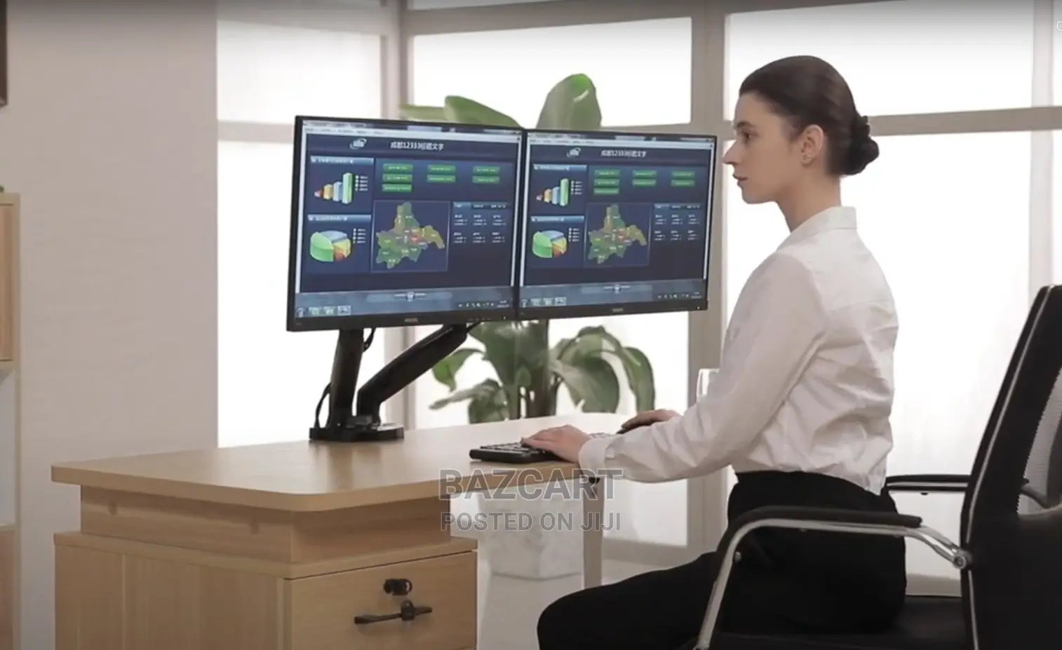 Dual Screen Monitor Flexible Mount 17-27 Inch