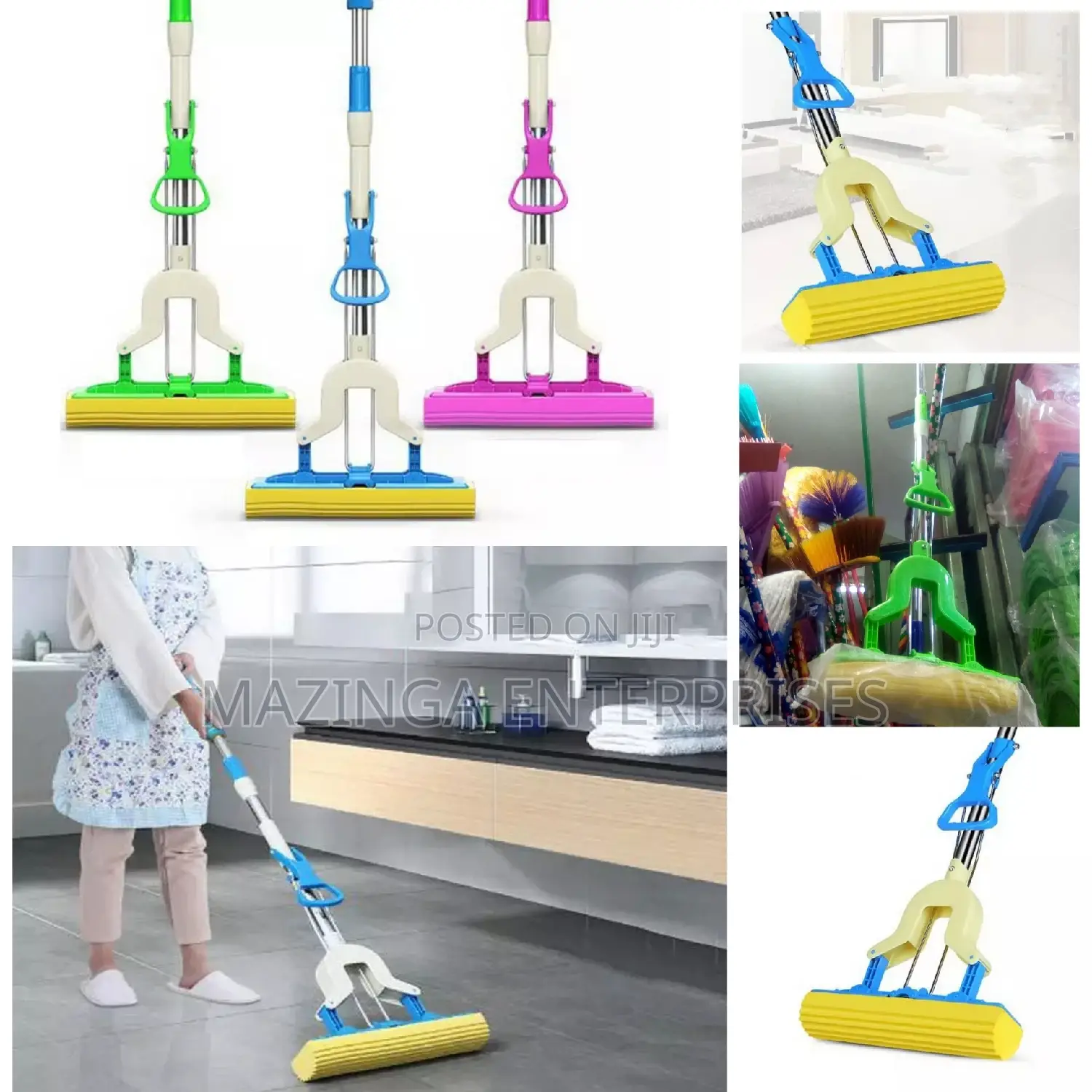 Foldable Squeeze Sponger Mopper and Rug