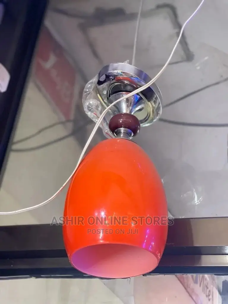 Silver and Orange Pendant Lamp Holder