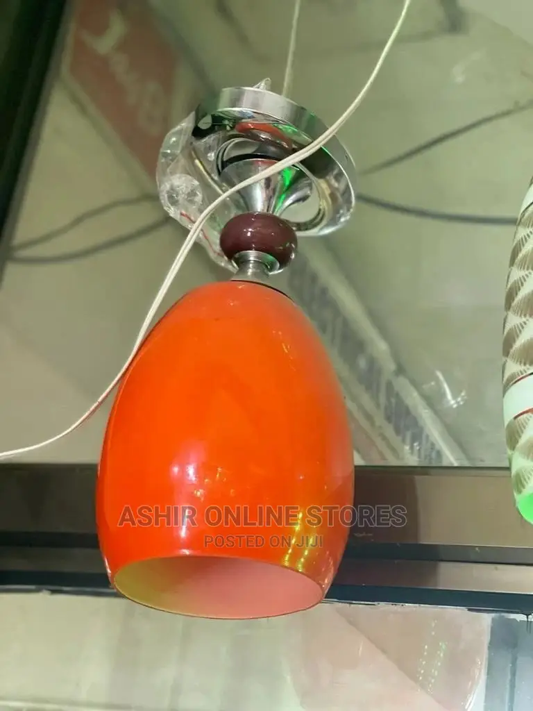 Silver and Orange Pendant Lamp Holder