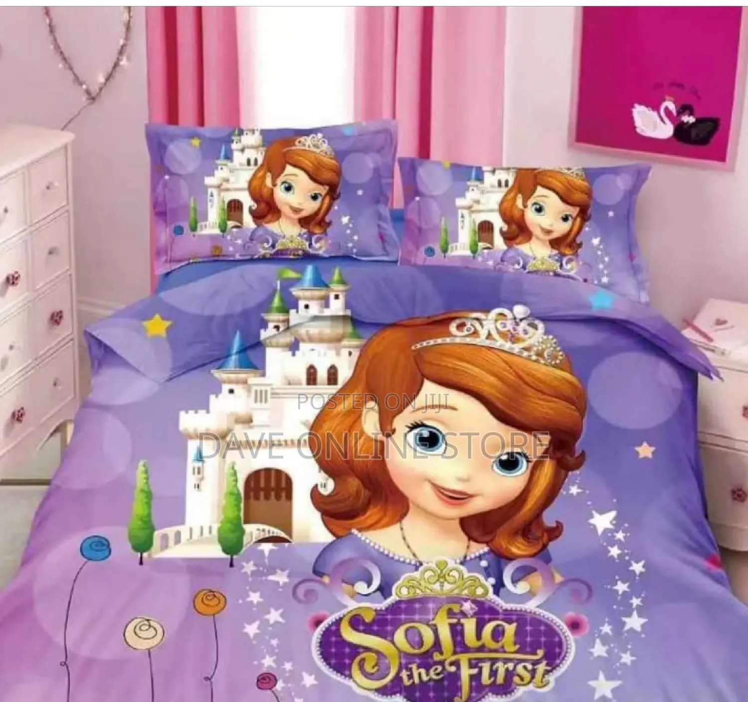 Kids Cartoon Duvets ( 1 Duvet,1 Bedsheet,1 Pillowcases