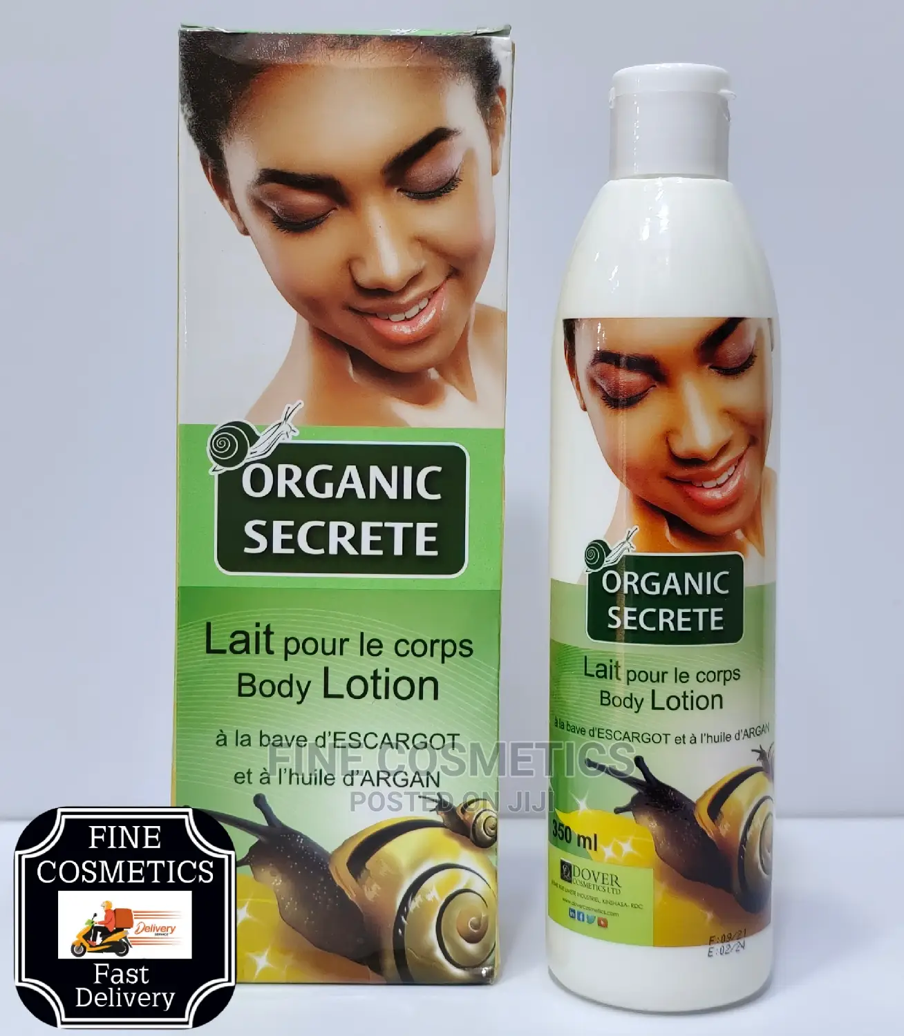 Organic Secret Pure Argan Oil and Escargot Body Lotion.