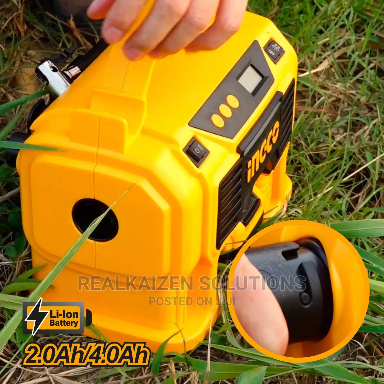 INGCO 20V 120psi Portable Lithium-Ion Vehicle Air Compressor