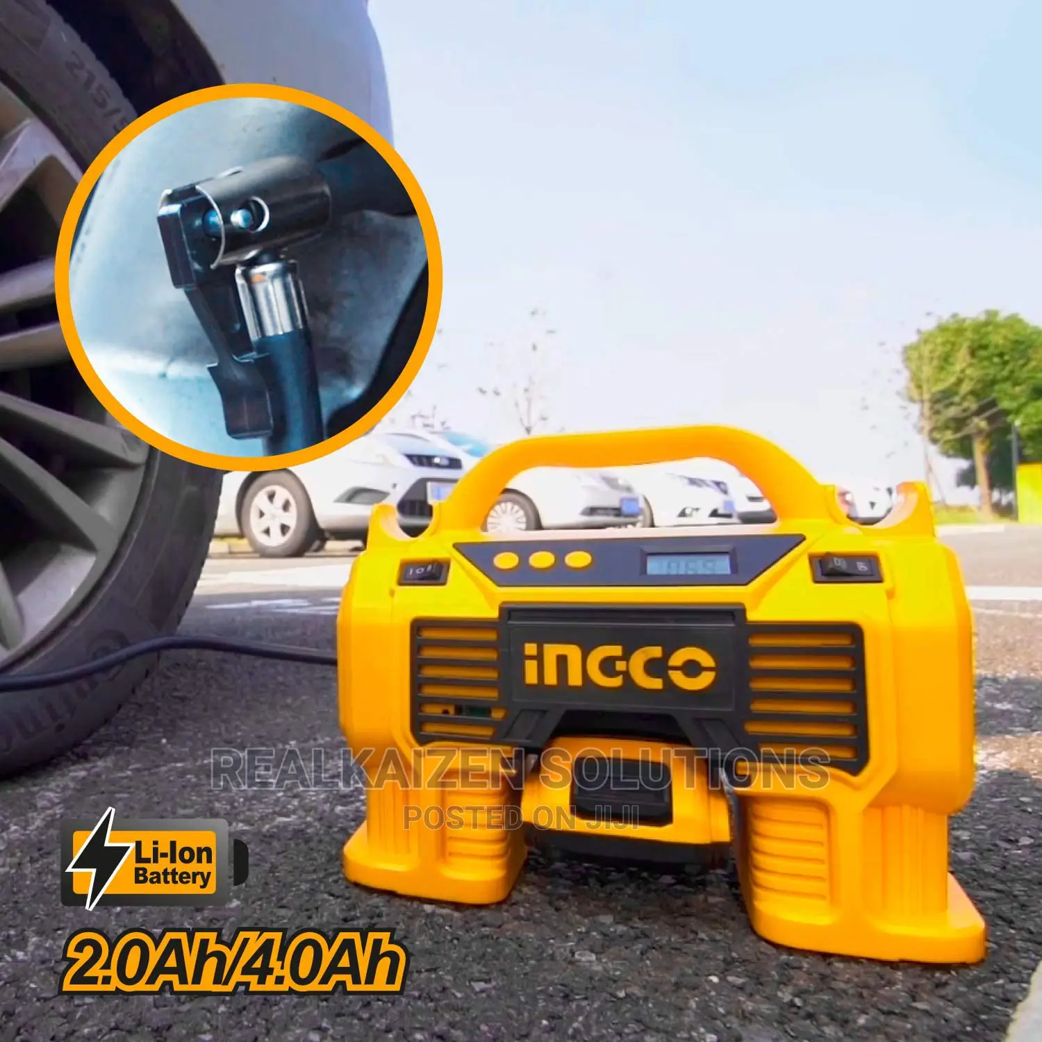 INGCO 20V 120psi Portable Lithium-Ion Vehicle Air Compressor