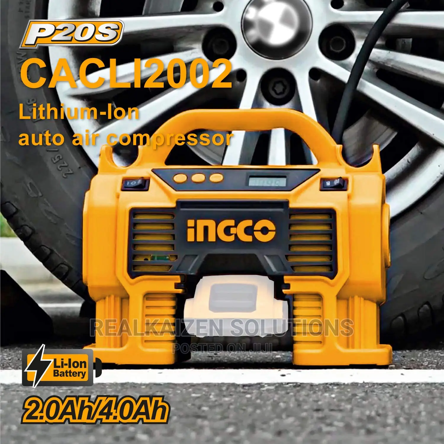 INGCO 20V 120psi Portable Lithium-Ion Vehicle Air Compressor