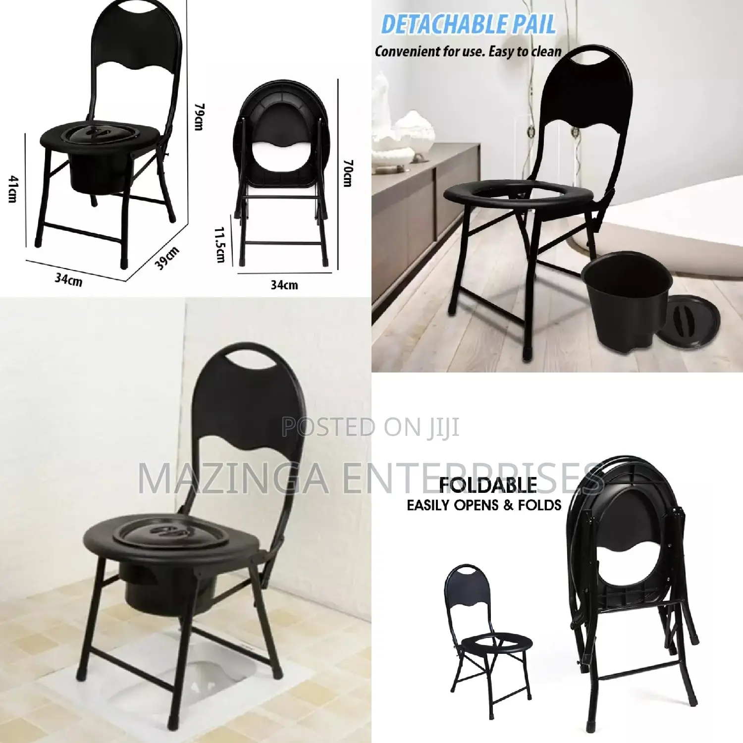 Portable Folding Potty Mobile Toilet Camping Chair