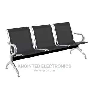 Waiting Chair Black Three Seaters