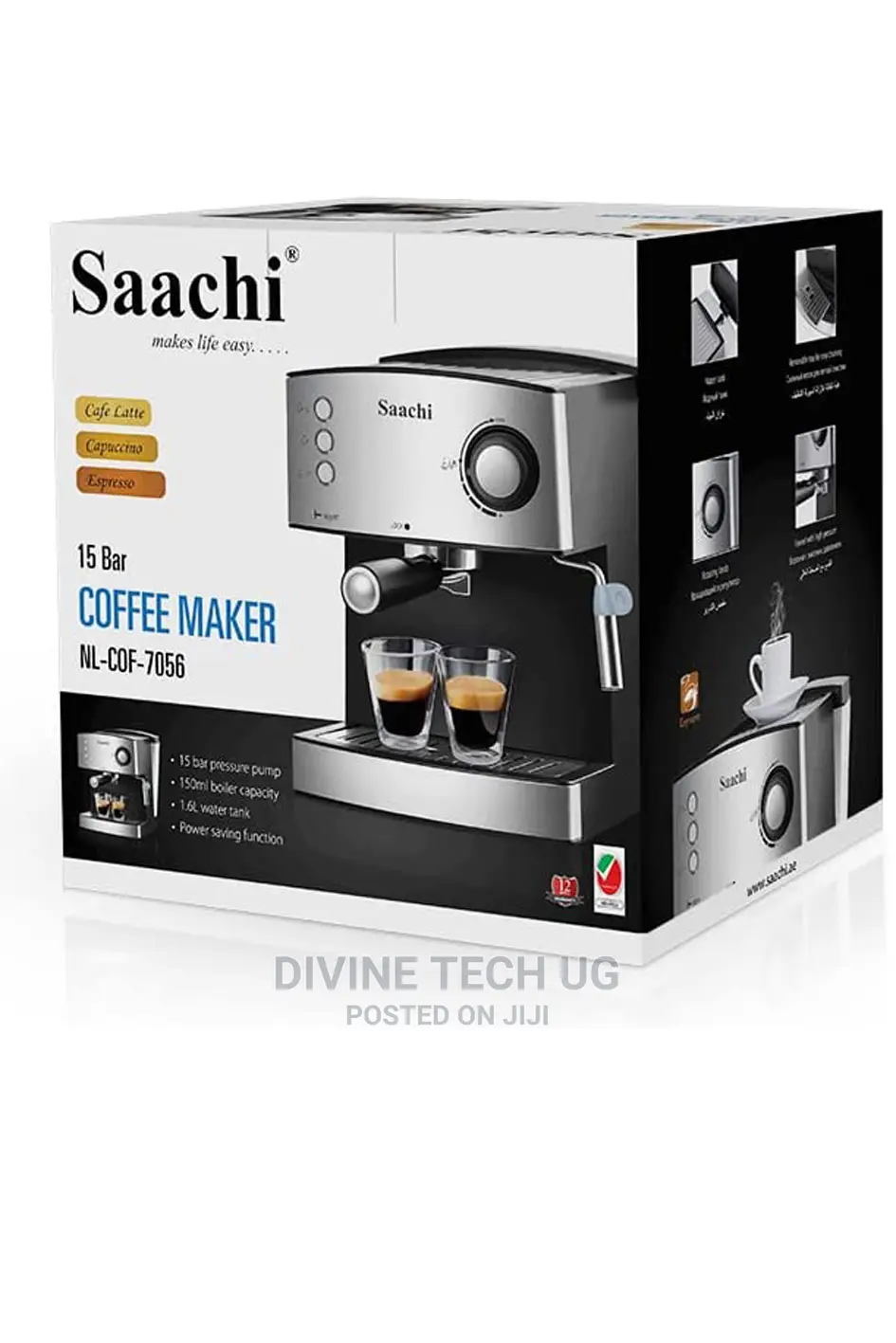 Saachi Coffee Maker NL-COF-7055 All in 1- Silver,Black