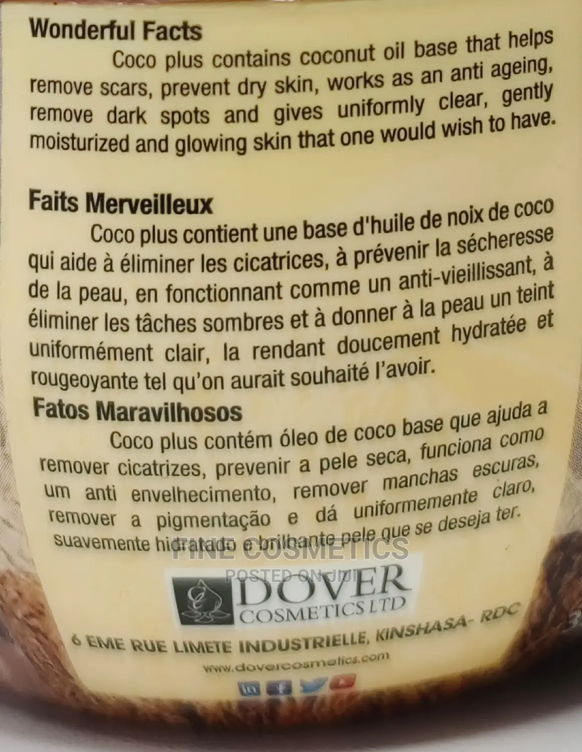 BIO PLUS Cocoa Butter Skin Treatmet Lightening Coconut Cream