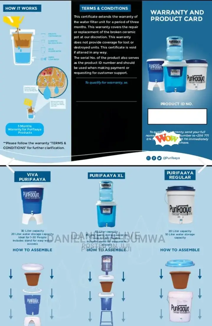 Ceramic Water Filter/Purifaaya/Dispenser