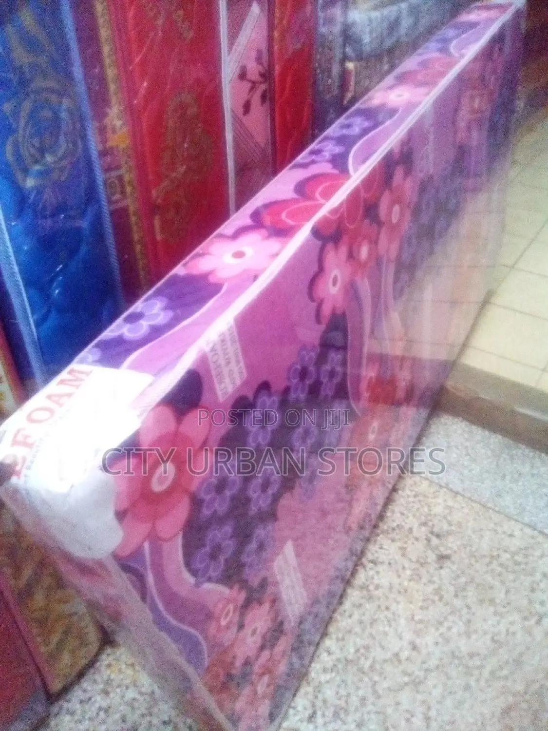 Rose Foam Mattress Tape Edge Pink Flowers