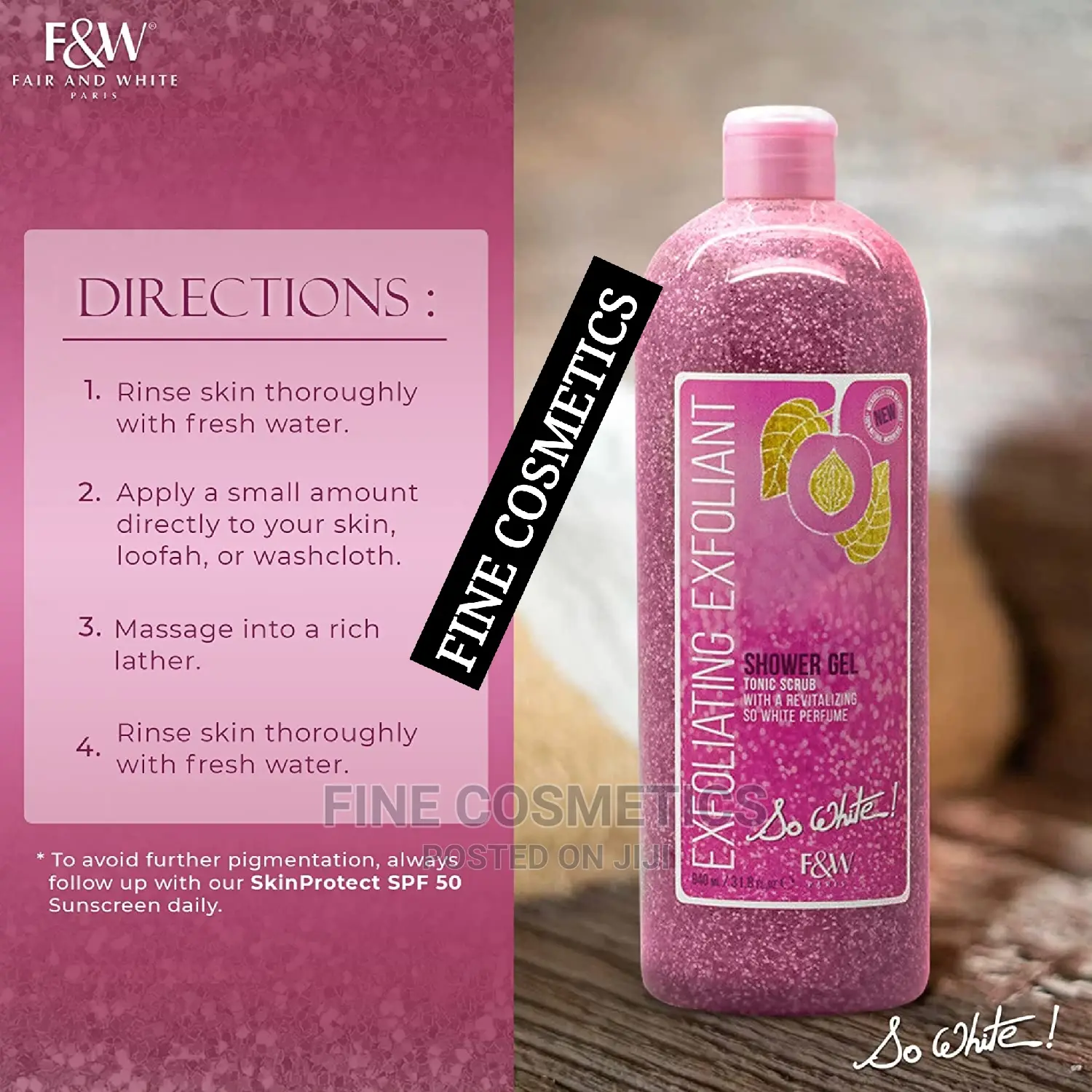 ORIGINAL Fair and White So White Exfoliate Shower Gel Scrub