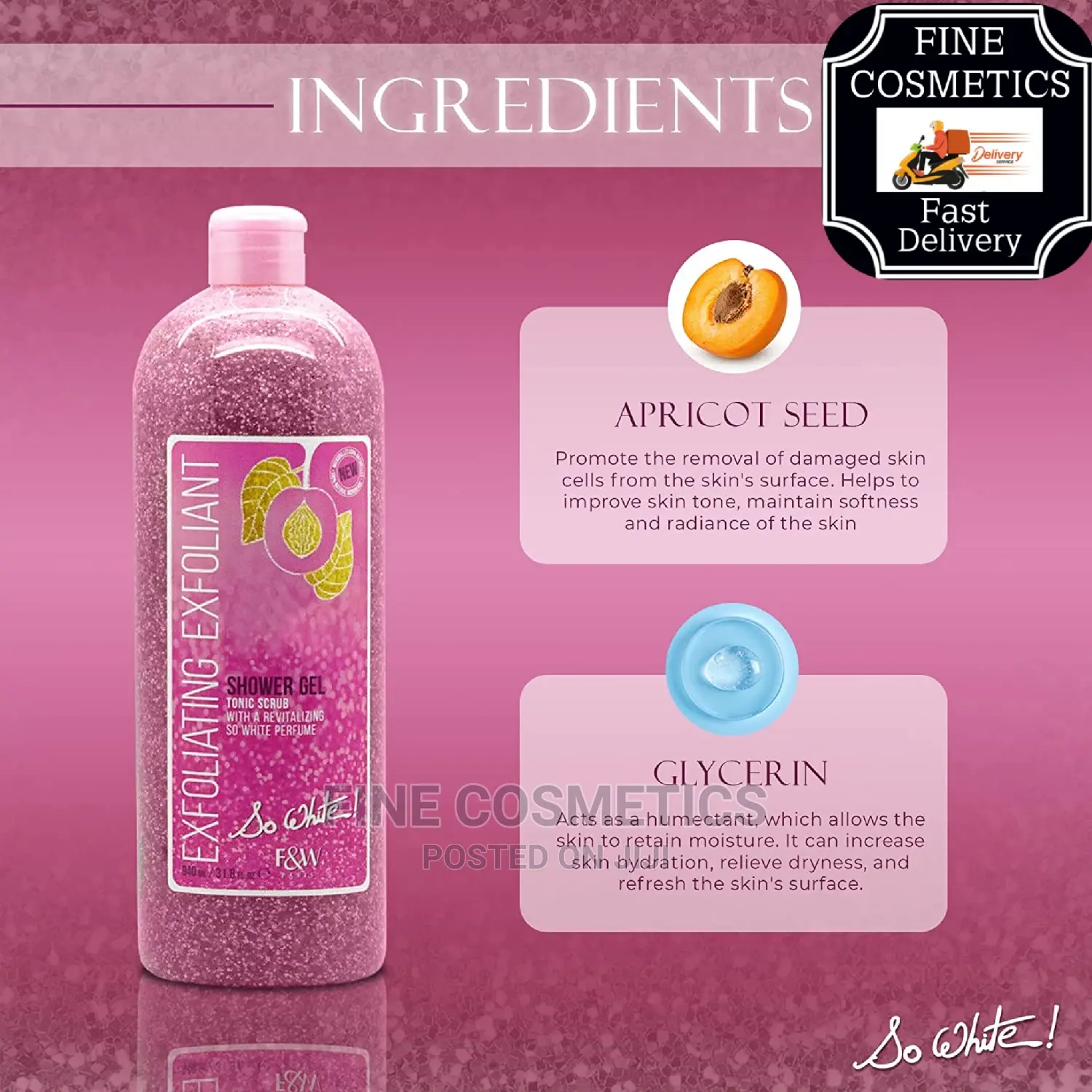 ORIGINAL Fair and White So White Exfoliate Shower Gel Scrub