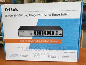 D-Link 16-Port Des-F1016p-E Poe Surveillance Switch
