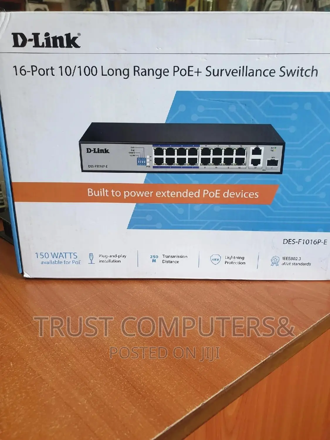 D-Link 16-Port Des-F1016p-E Poe Surveillance Switch