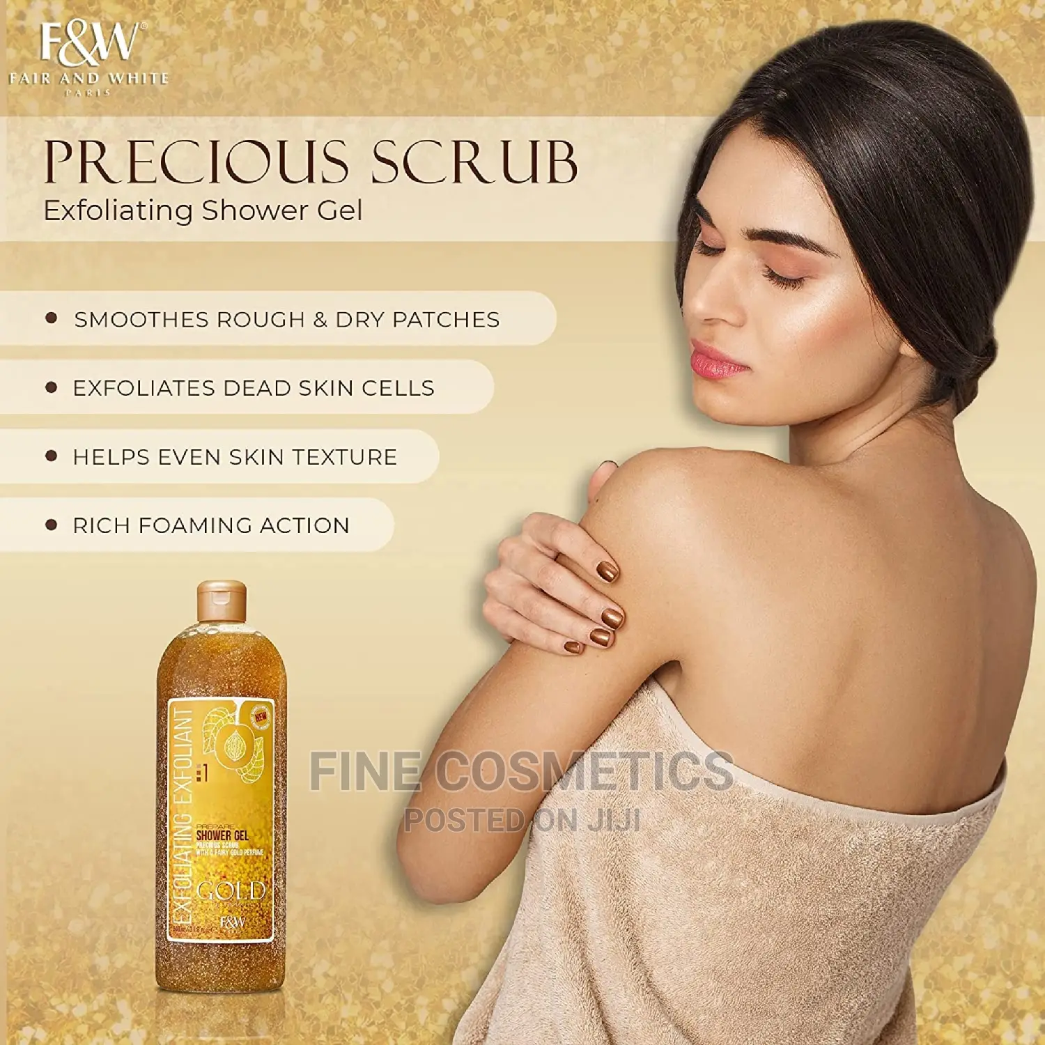 Fair and White Gold Precious Scrub Exfoliating Shower Gel