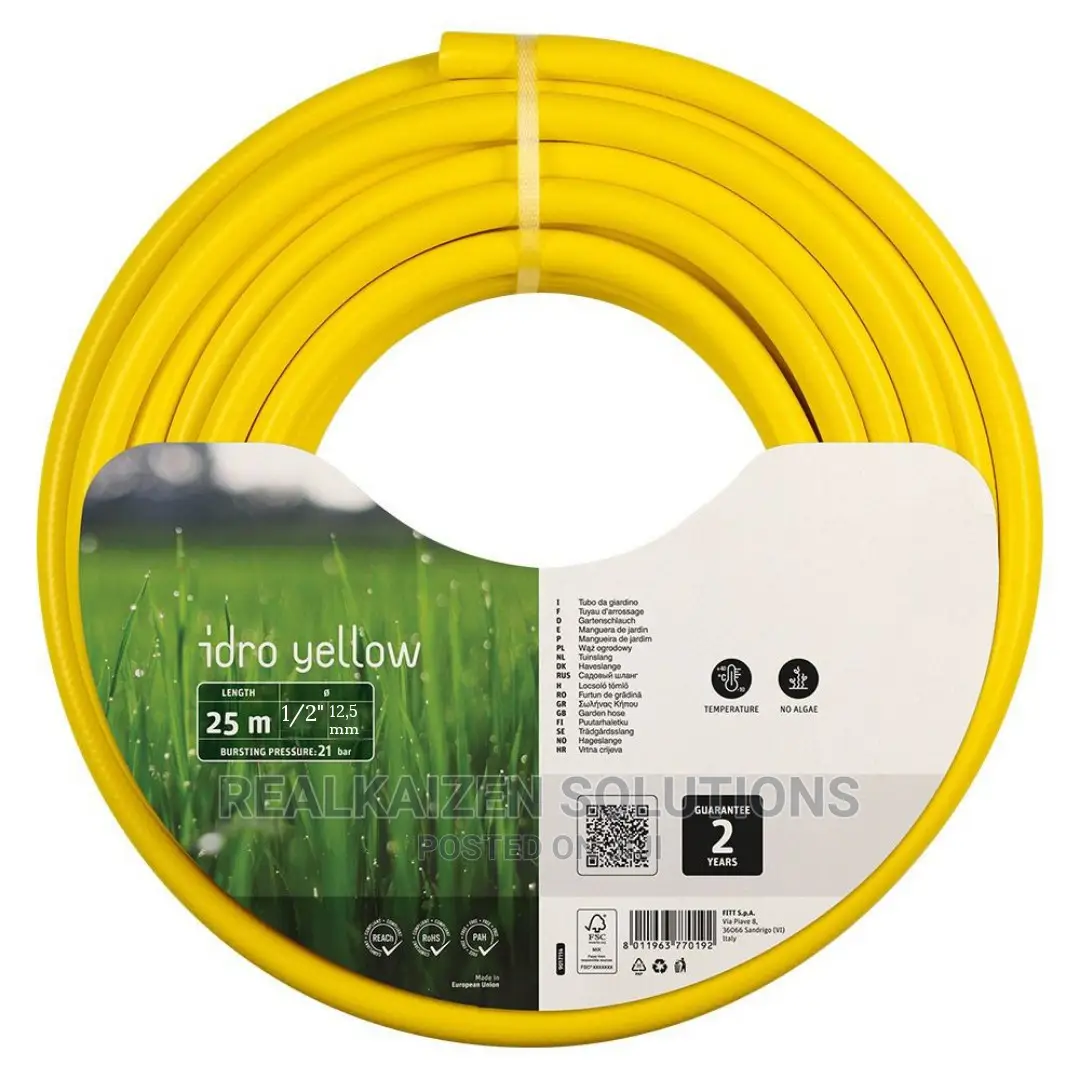 Italy FITT Idro Yellow Garden Hose With Inner Antialgae 25m