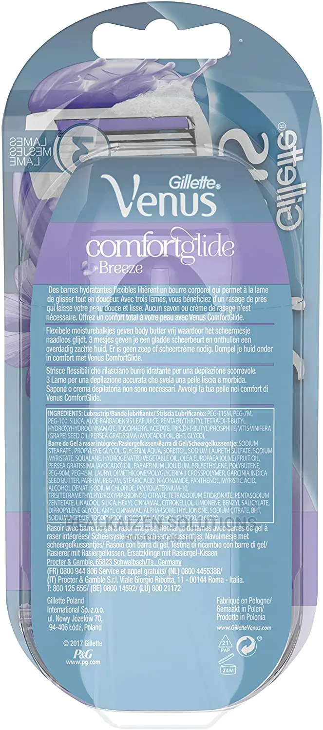 GILLETTE Venus Comfortglide Breeze 3blade Women Razor Shaver