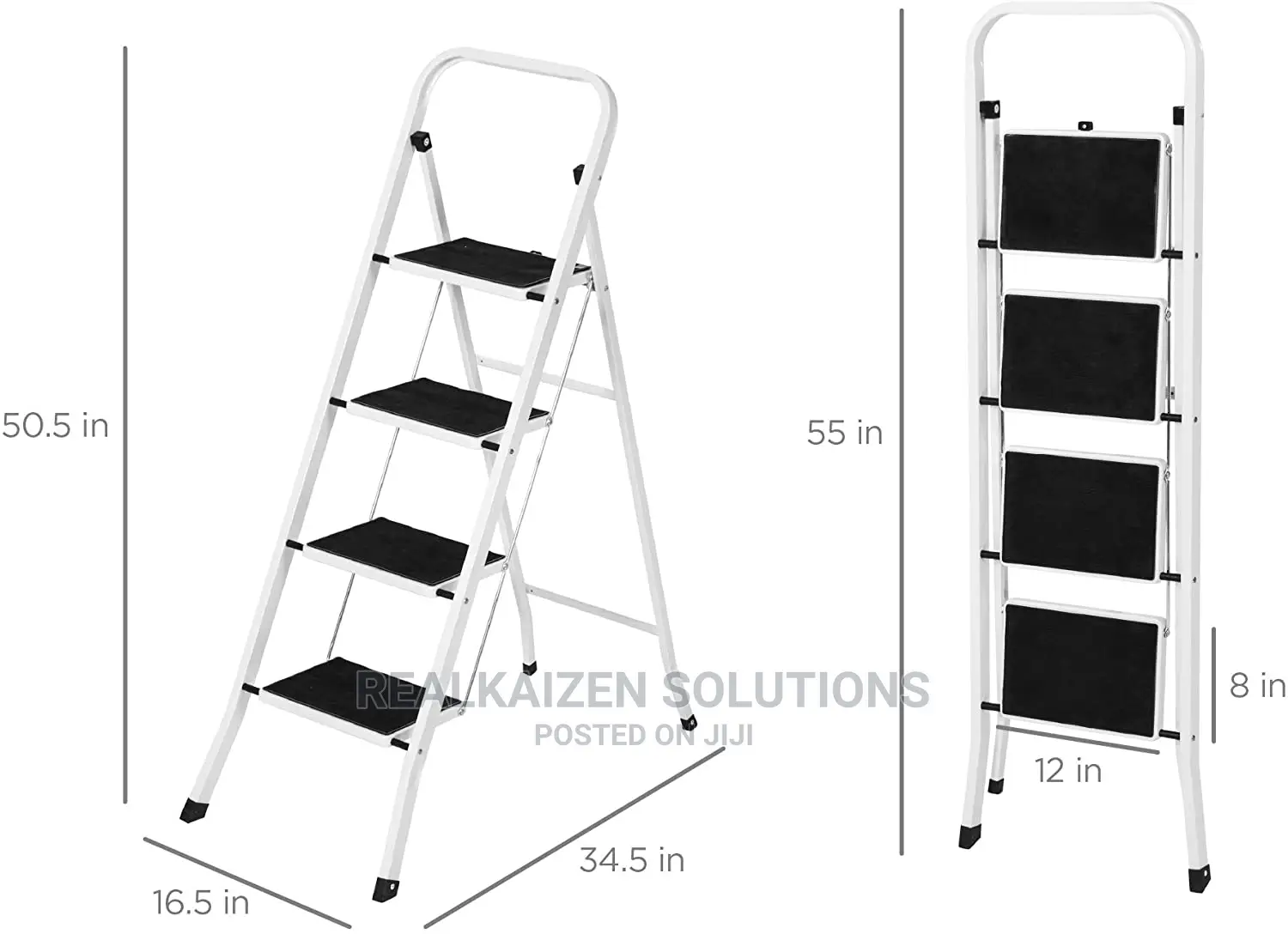 Portable 2 3 4 Step Foldable Anti Slip 150kg Steel Ladder