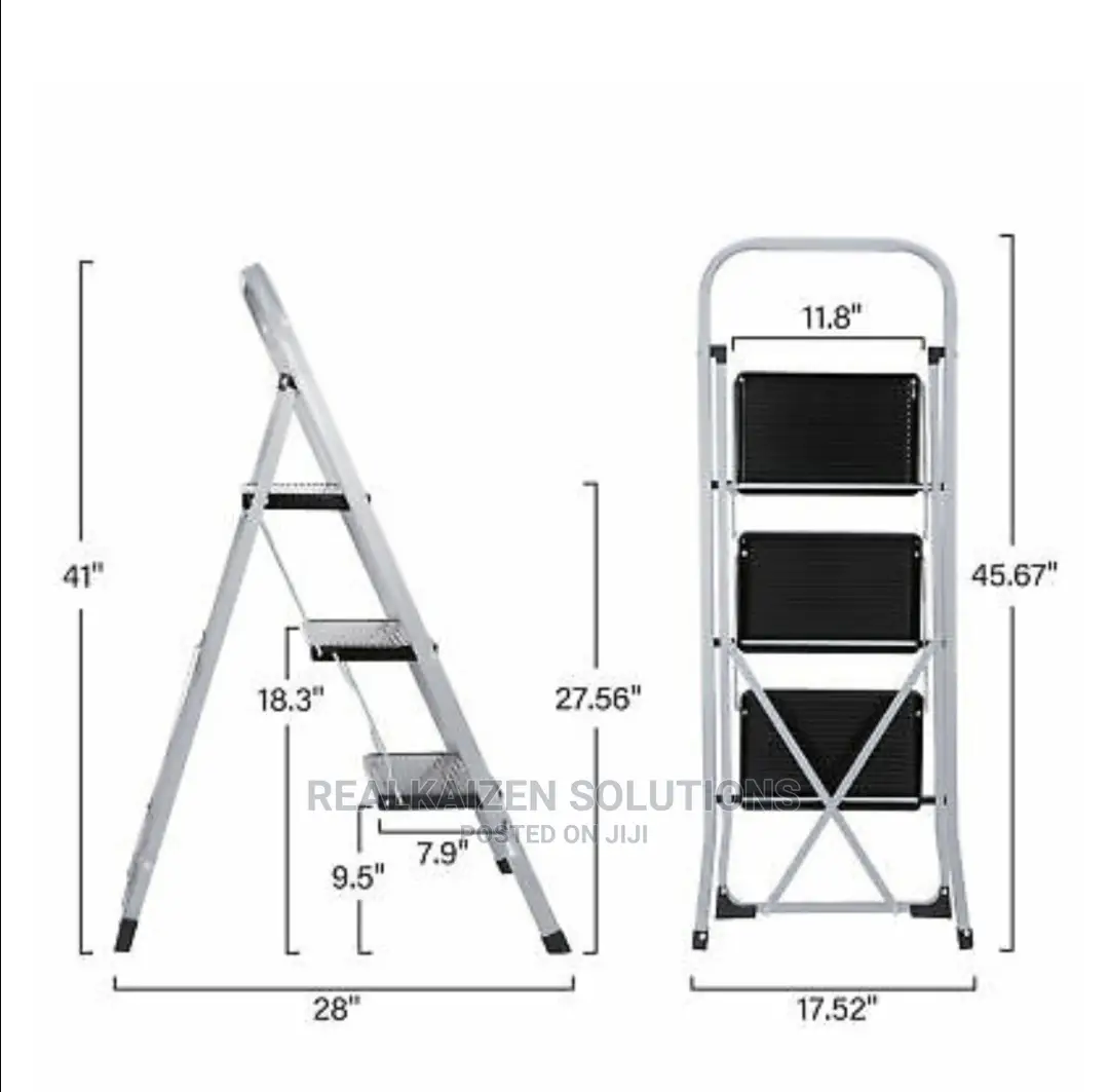 Portable 2 3 4 Step Foldable Anti Slip 150kg Steel Ladder