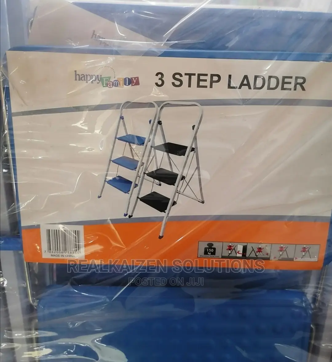 Portable 2 3 4 Step Foldable Anti Slip 150kg Steel Ladder