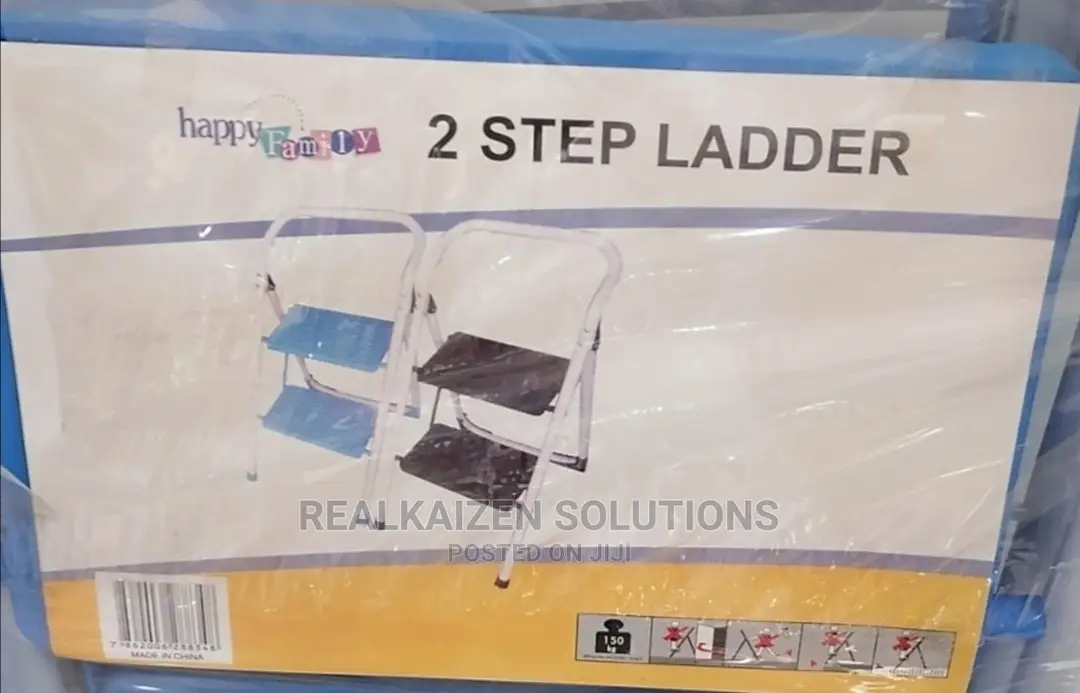 Portable 2 3 4 Step Foldable Anti Slip 150kg Steel Ladder