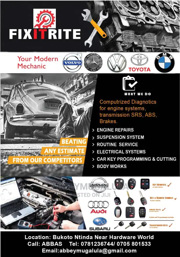 Motor Vehicle Computerised Diagnosis and Electrical Wiring in Nakawa