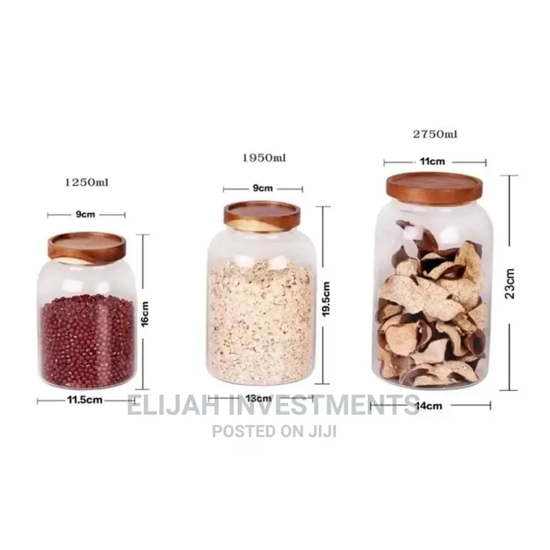 3pcs Glass Storage Jars