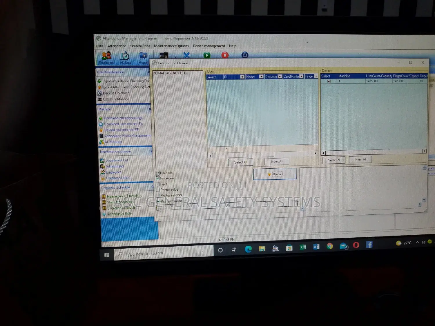Time and Attendance Reader Biometric System and Software