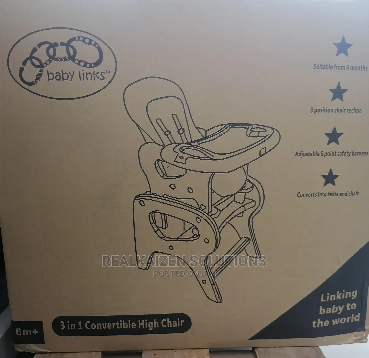 BABYLINKS 3in1 Convertible Chair Seat Feeding Table