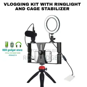 Vlogging Kit With Ringlight and Cage Stabilizer