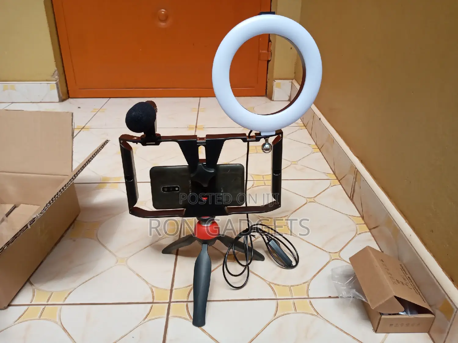 Vlogging Kit With Ringlight and Cage Stabilizer