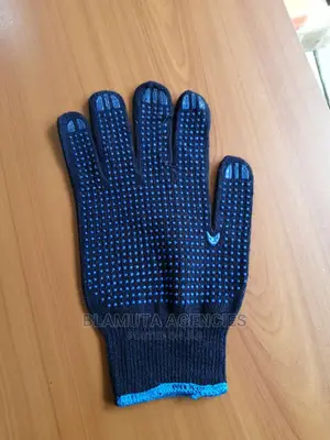 Dotted Cotton Gloves (Blue