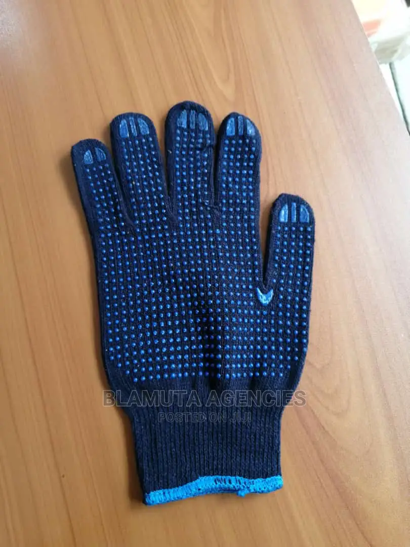 Dotted Cotton Gloves (Blue