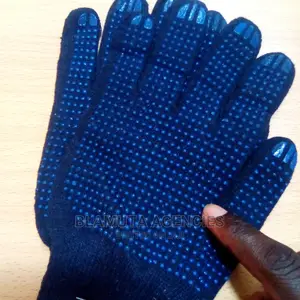Dotted Cotton Gloves (Blue