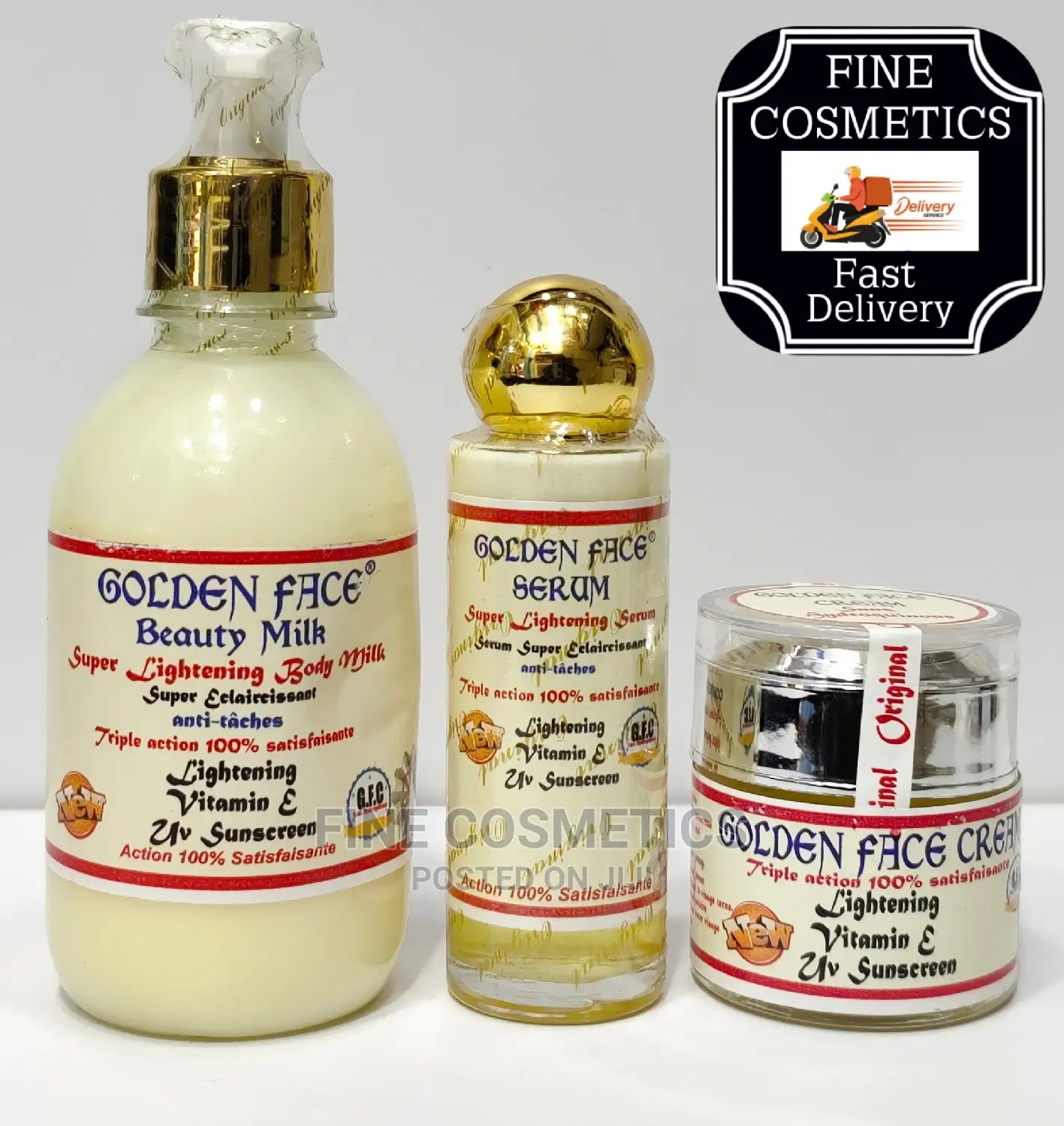 Golden Face Super Lightening Set of Lotion, Serum, and Cream