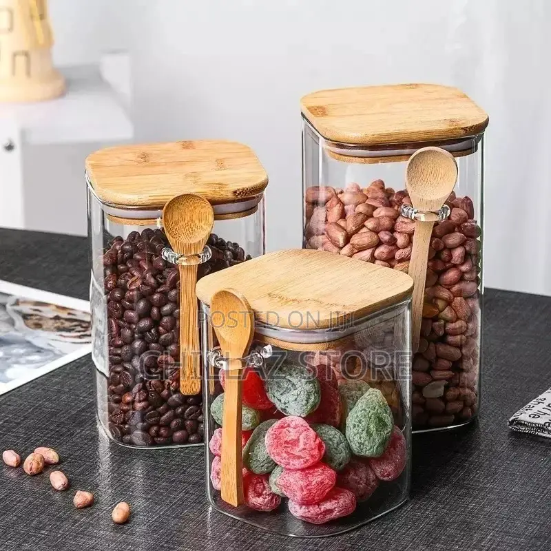3pcs Glass Storage Canister