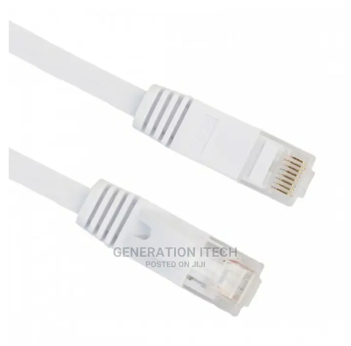 2M Cat 6 Ethernet Cable - Flat - RJ45 - White