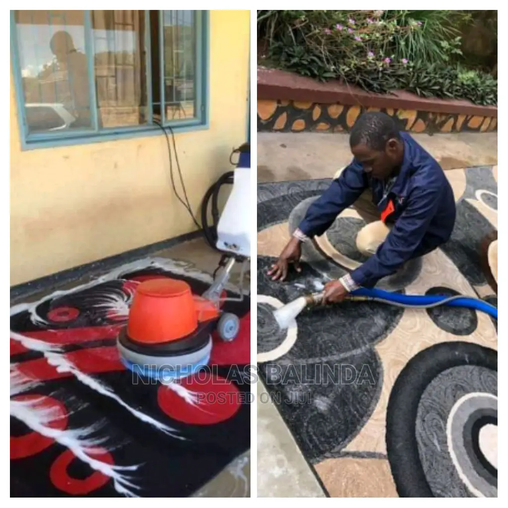 Carpeted Floor Cleaning Using Machine