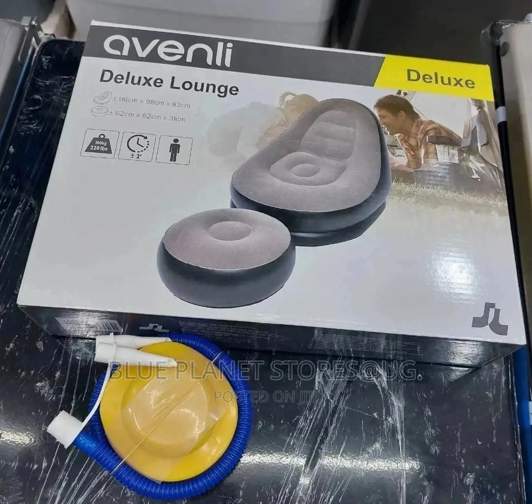 Avenli Deluxe Inflatable Lounge With a Foot Stool + Pump