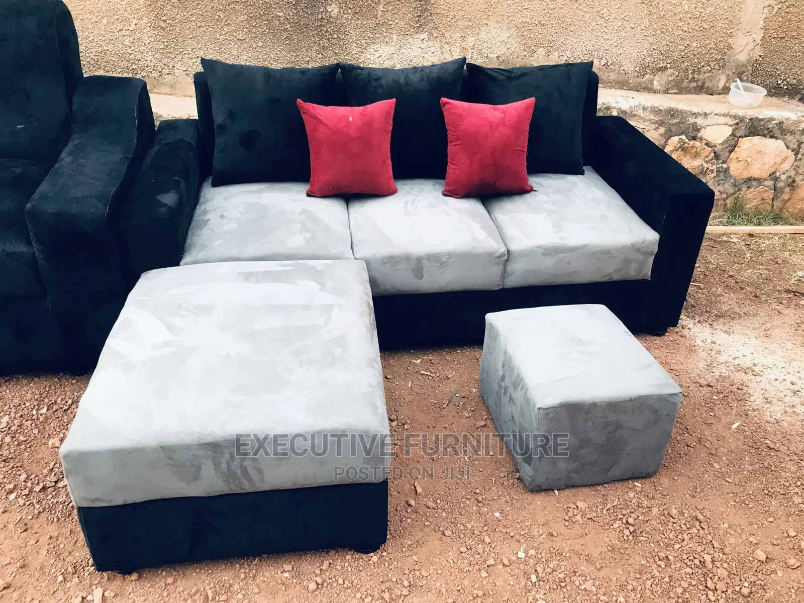 Mini Black Gray Sofa