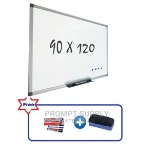 Whiteboard(90cmx120cm) With 1 Packet of Markers Eraser