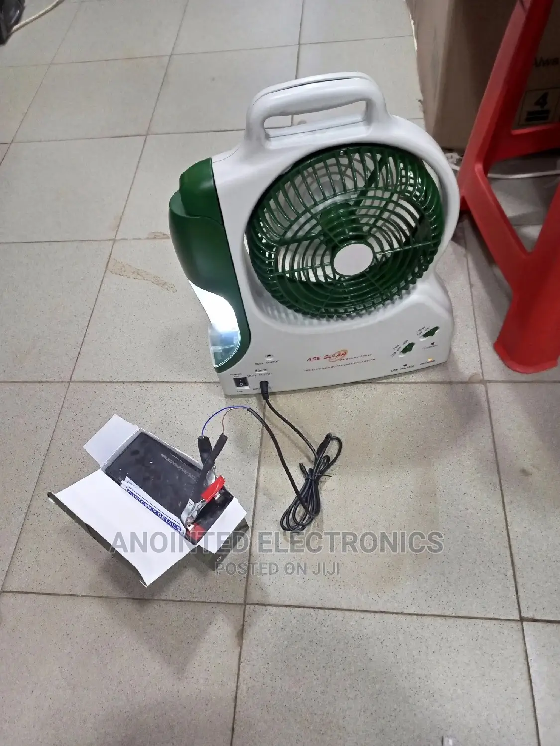 Table and Rechargeable Soler Fan
